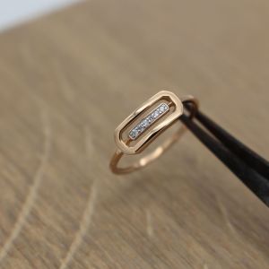 Bague Diamants sur Or Rose Ajouré