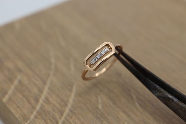Bague Diamants sur Or Rose Ajouré