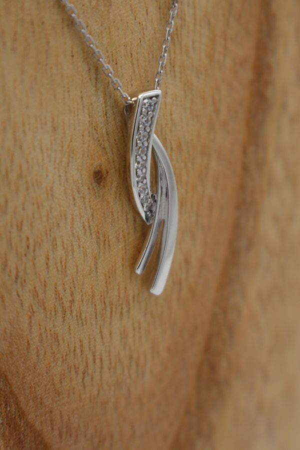 Collier Argent & Oxydes de Zirconium