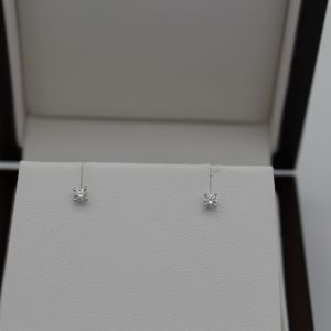 Boucles d'oreilles Diamant 4 griffes Or Blanc