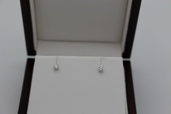 Boucles d'oreilles Diamant 4 griffes Or Blanc