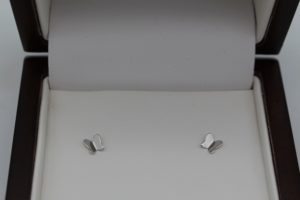 Boucles d'oreilles Papillons Or Gris