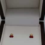 Boucles d'oreilles Cerises Or Jaune & Laque