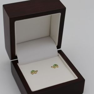 Boucles d'oreilles Tortues Or Jaune & Laque