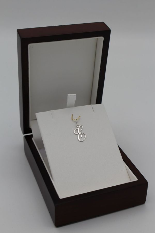 Pendentif Lettre "E" Or Gris