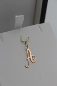 Pendentif Lettre "A" Or Rose