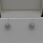 Boucles d'oreilles Boules granitées Or Blanc