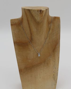 Collier Or gris (Or Blanc) 750 millièmes rhodié & Diamants