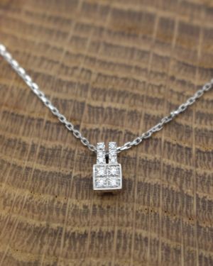 Collier Or gris (Or Blanc) 750 millièmes rhodié & Diamants