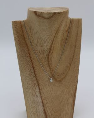 Collier Or gris (Or Blanc) 750 millièmes rhodié & Diamant