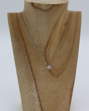 Collier Or gris (Or Blanc) 750 millièmes rhodié & Diamant