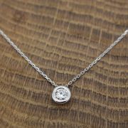 Collier Or gris (Or Blanc) 750 millièmes rhodié & Diamant