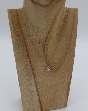 Collier Or gris (Or Blanc) 750 millièmes rhodié & Diamants