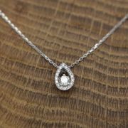 Collier Or gris (Or Blanc) 750 millièmes rhodié & Diamants