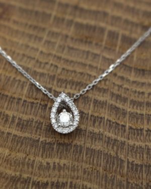 Collier Or gris (Or Blanc) 750 millièmes rhodié & Diamants