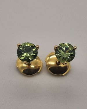 Boucles d’oreilles Or jaune 750 millièmes & Grenats démantoïdes