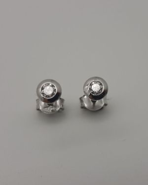 Boucles d’oreilles Or gris (Or blanc) 750 millièmes rhodié & Diamants