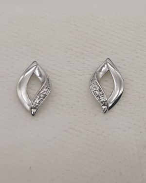 Boucles d’oreilles Or gris (Or blanc) 750 millièmes rhodié & Diamants