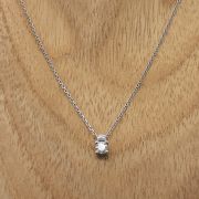 Collier Or gris (Or Blanc) 750 millièmes rhodié & Diamant