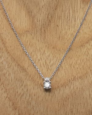 Collier Or gris (Or Blanc) 750 millièmes rhodié & Diamant