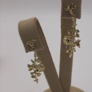 Boucles d&rsquo;oreilles Roses Or jaune 750 millièmes