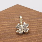 Pendentif trèfle or jaune & diamants cognacs